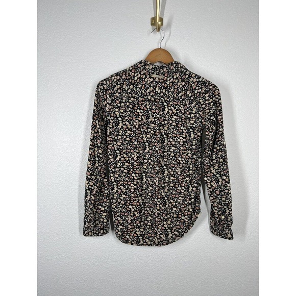 Birds Of Paradis Trovata Floral Corduroy Button Down Top Size XS Pintuck… - Picture 6 of 7